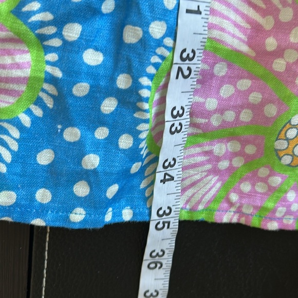 Anthropologie Rhode Mariana Linen Dress Blue Psychedelic Flower Grande Sz 10 NEW - Picture 14 of 14